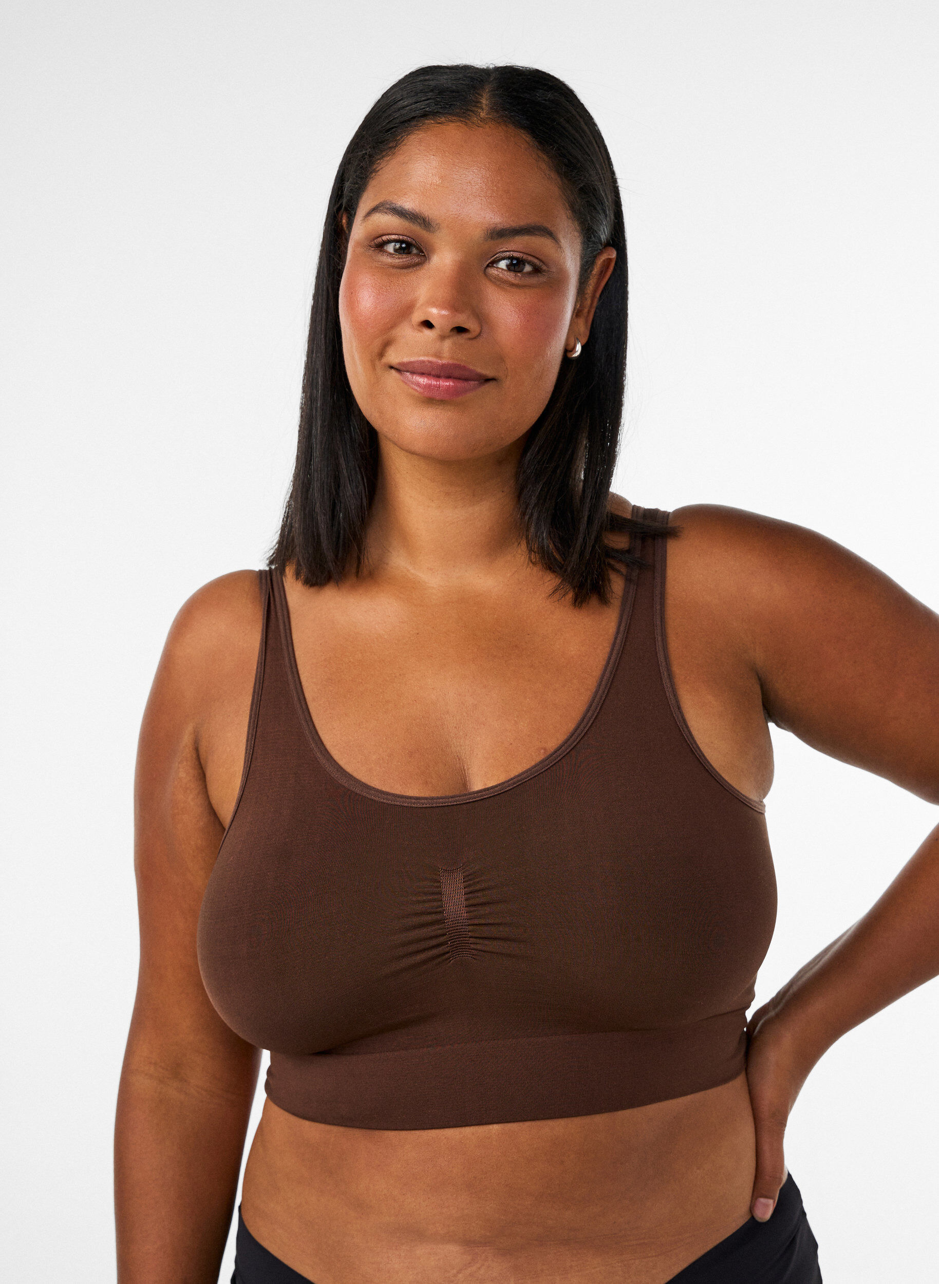 ZizziSoutien-gorge souple sans rembourrage, Marron, Model image number 0