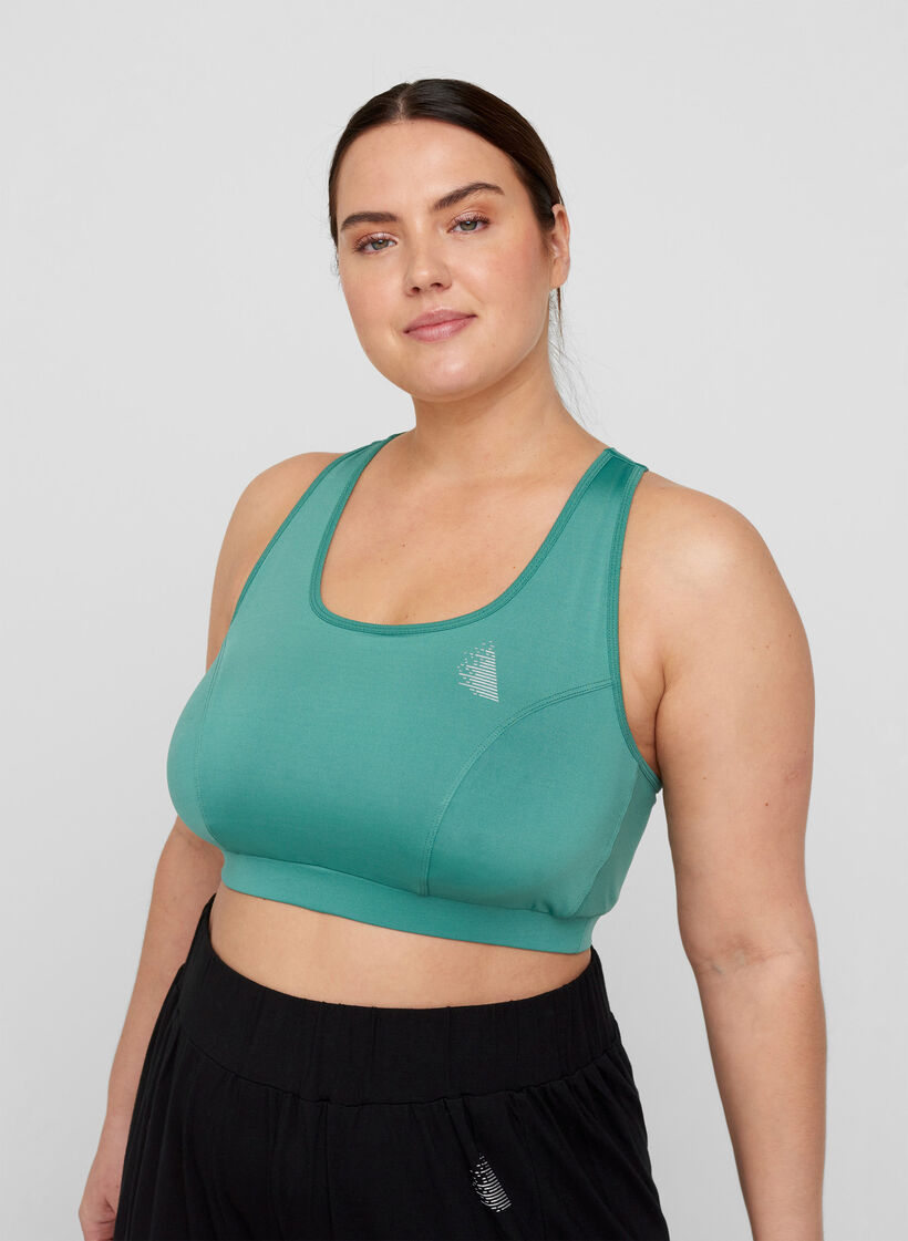 Brassière de sport avec détails au dos, Deep Sea, Model image number 0