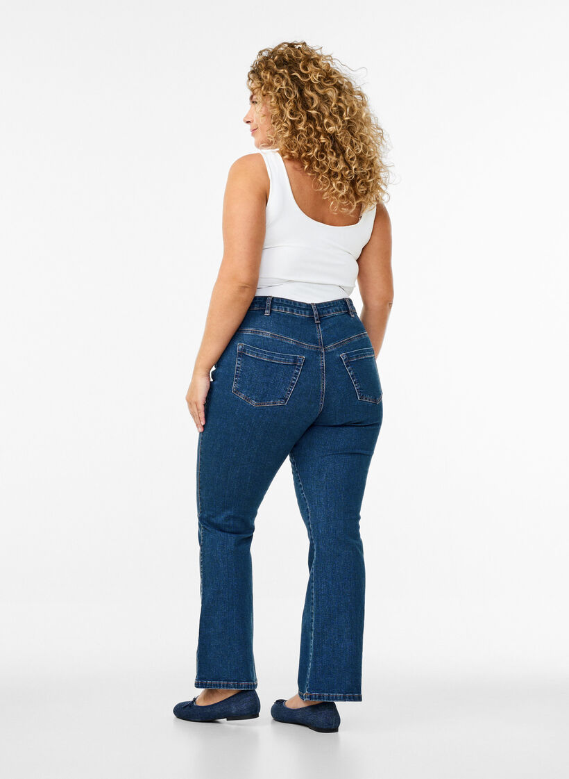 Ellen Bootcut-Jeans mit hoher Taille, Blau, Model image number 1