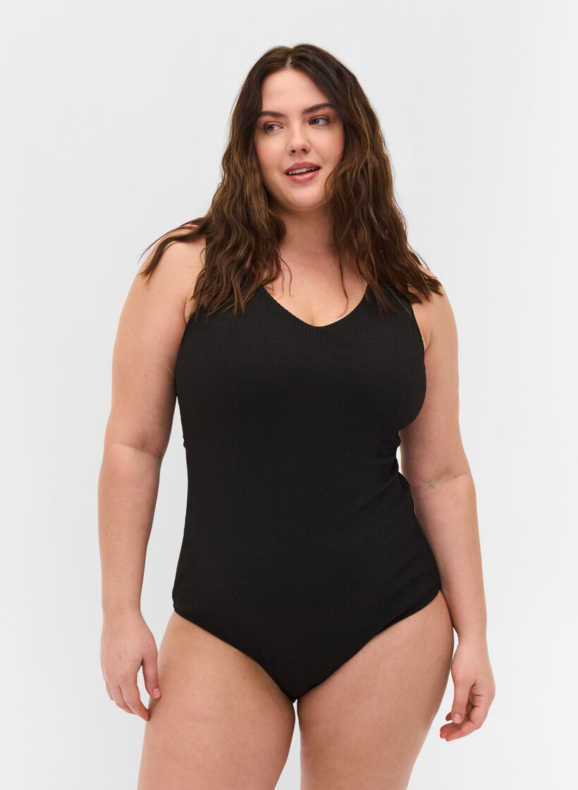 Maillot de bain dos croisé, Black, Model image number 0