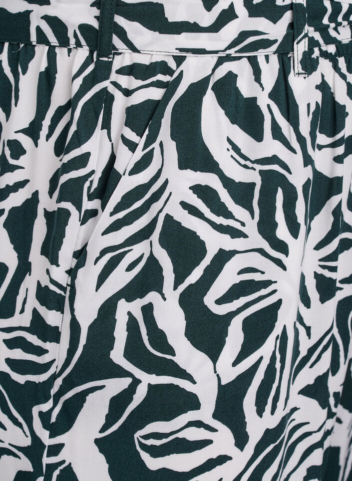 Pantalon taille haute en viscose, Vert fonc&eacute;, Packshot image number 2