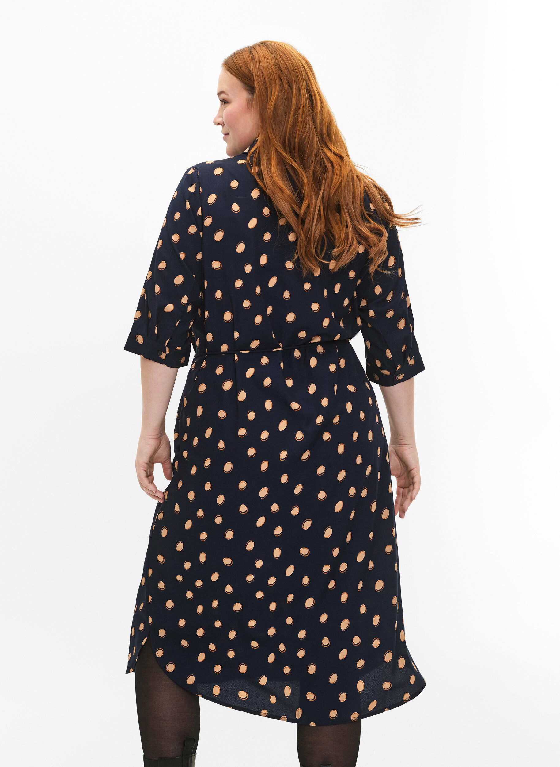 Zizzi FLASH &ndash; Hemdkleid mit Punkten, Blue Double Dot, Model image number 1