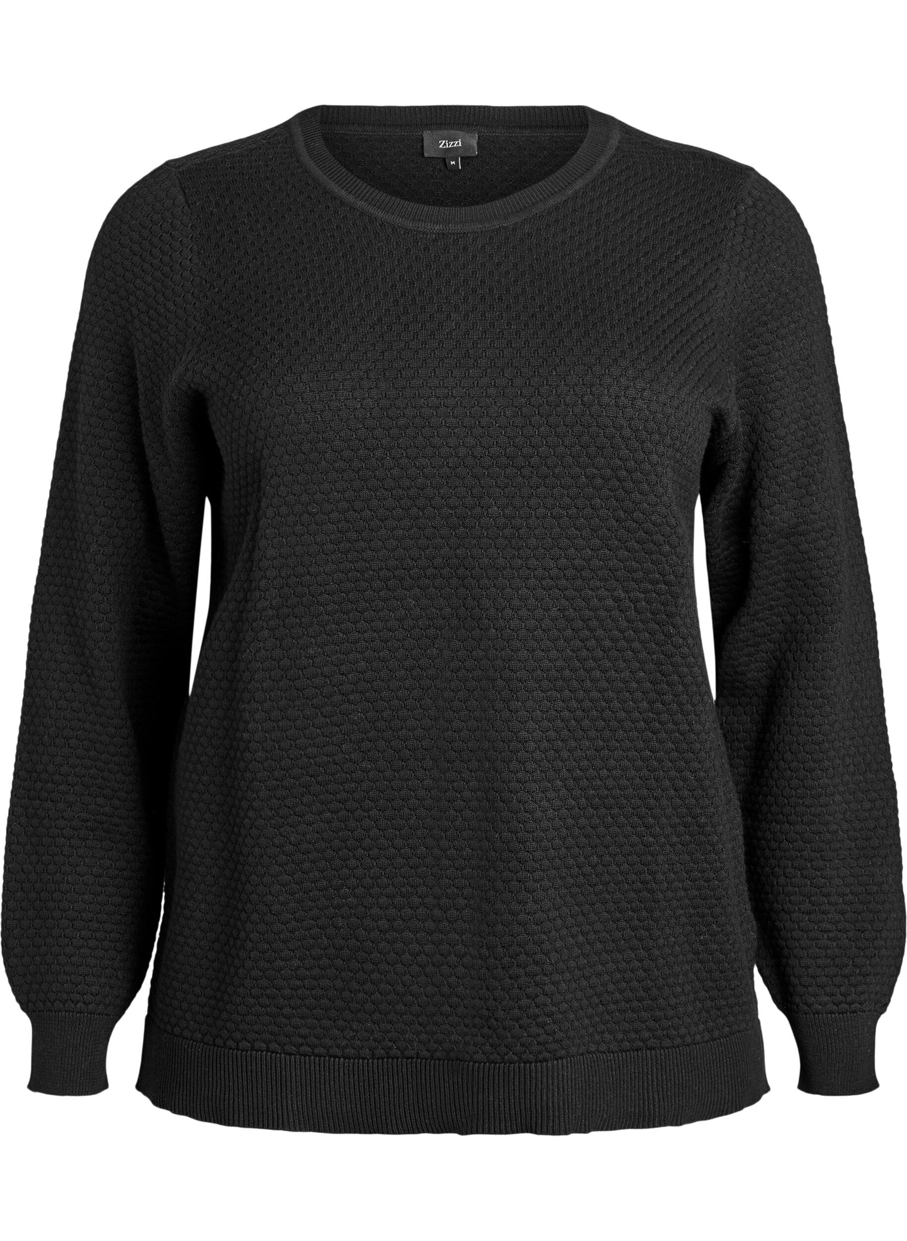 Blouse en maille de coton &agrave; motif textur&eacute;