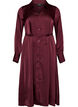 Robe chemise en satin avec une ceinture &agrave; nouer, Bordeaux, Packshot image number 0