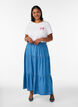 Jupe maxi en jean avec volants, Bleu, Model image number 0