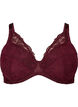 Soutien-gorge rembourr&eacute; en dentelle avec armatures, Bordeaux, Packshot image number 0