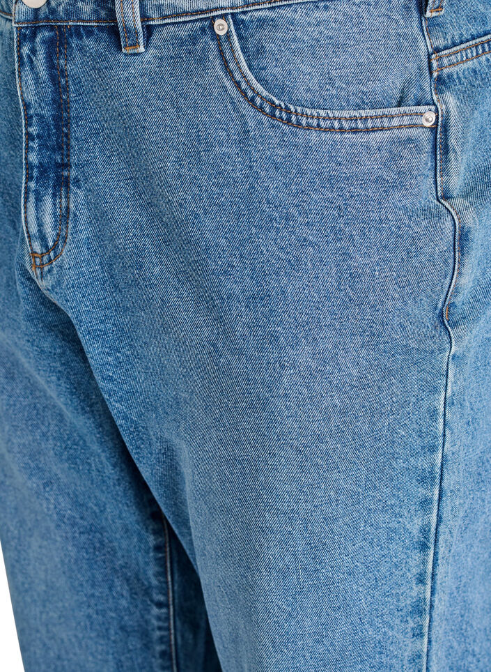 Jean Mille coupe Mom taille haute, Bleu, Packshot image number 2