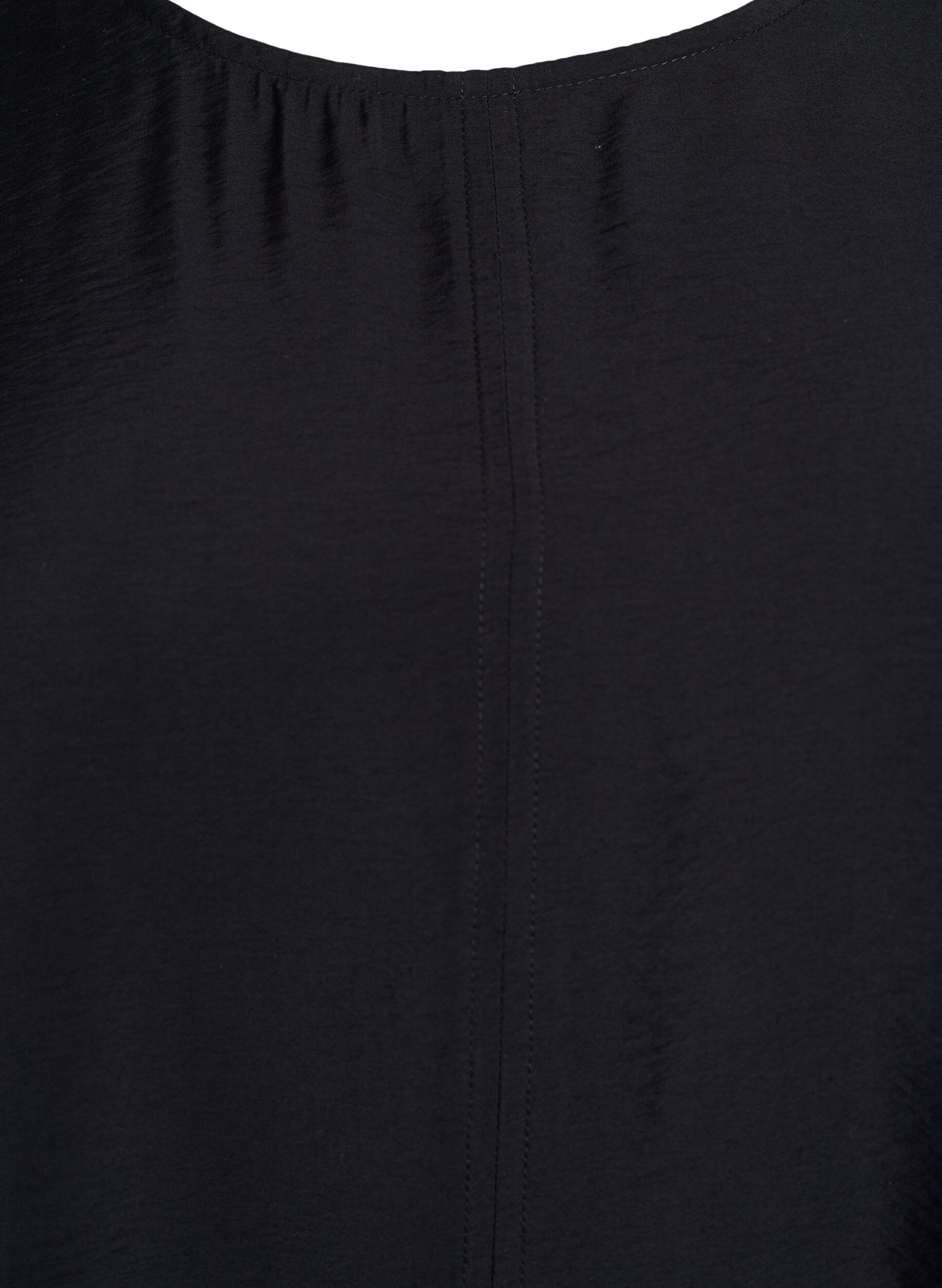 Zizzi Robe &eacute;vas&eacute;e en viscose &agrave; manches courtes, Noir, Packshot image number 2