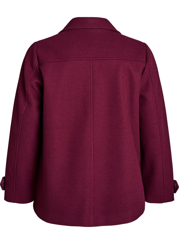 Kurzmantel mit zweireihiger Knopfleiste, Dunkles Bordeaux, Packshot image number 1