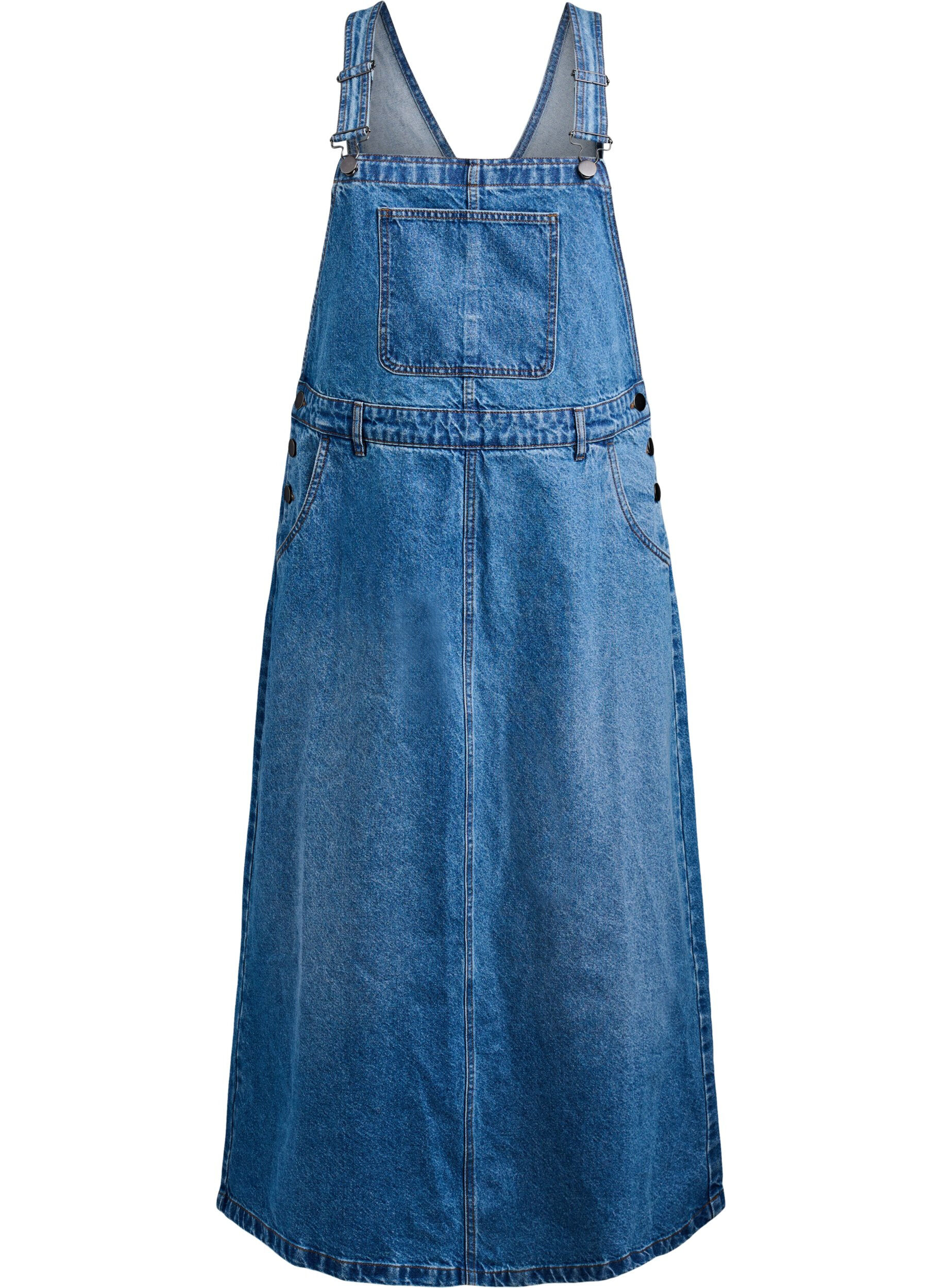 Zizzi Robe en jean midi, Blue Denim, Packshot image number 0