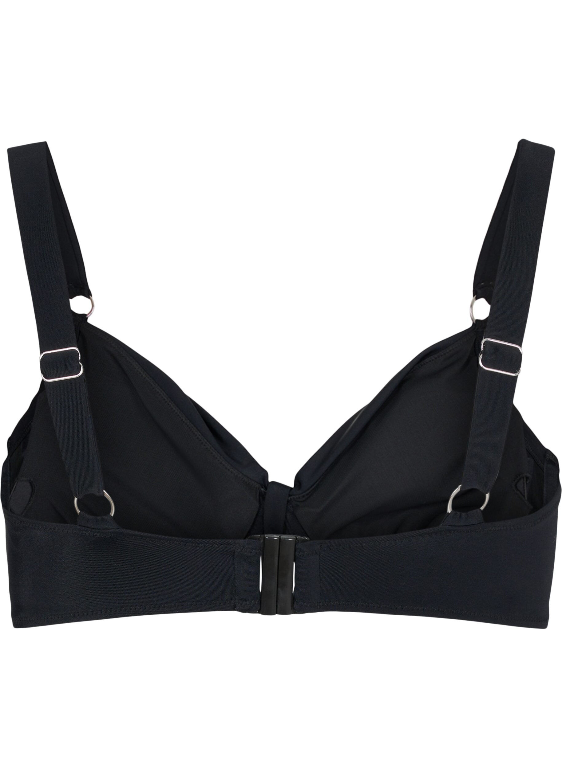 Zizzi Bikini-Top mit B&uuml;gel und Drapierung, Schwarz, Packshot image number 1