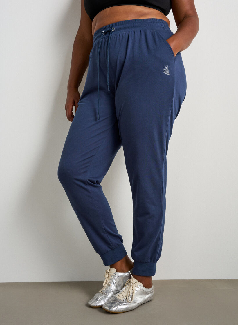 Pantalon de surv&ecirc;tement ample avec poches, Bleu, Model image number 2