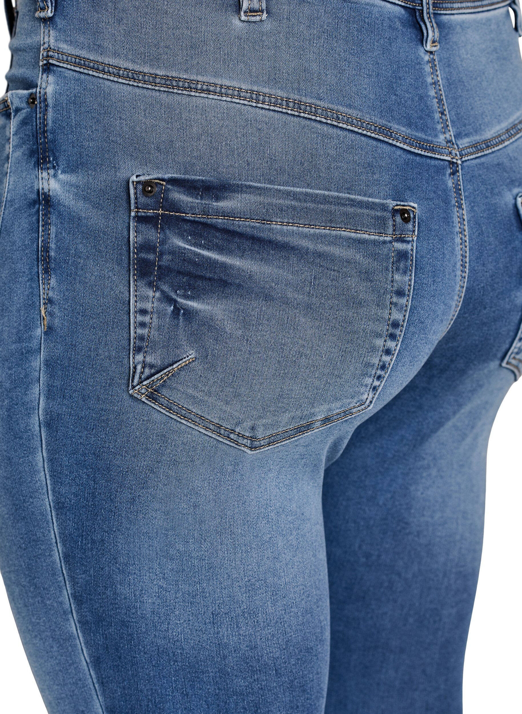 ZizziJean crop Amy avec d&eacute;tails zipp&eacute;s, Bleu, Packshot image number 3