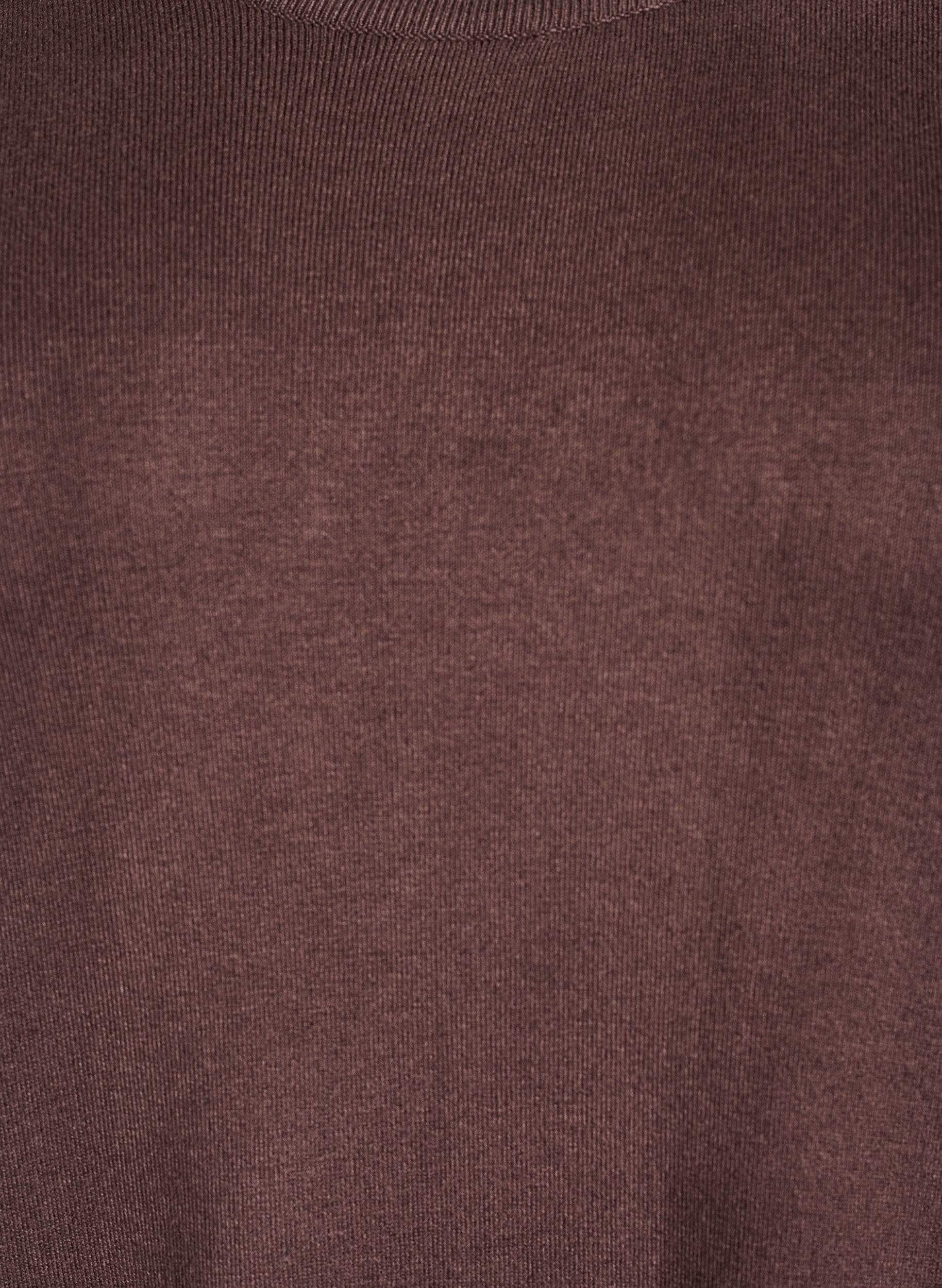 Zizzi Knielanges Strickkleid mit kurzen &Auml;rmeln, Braun, Packshot image number 2