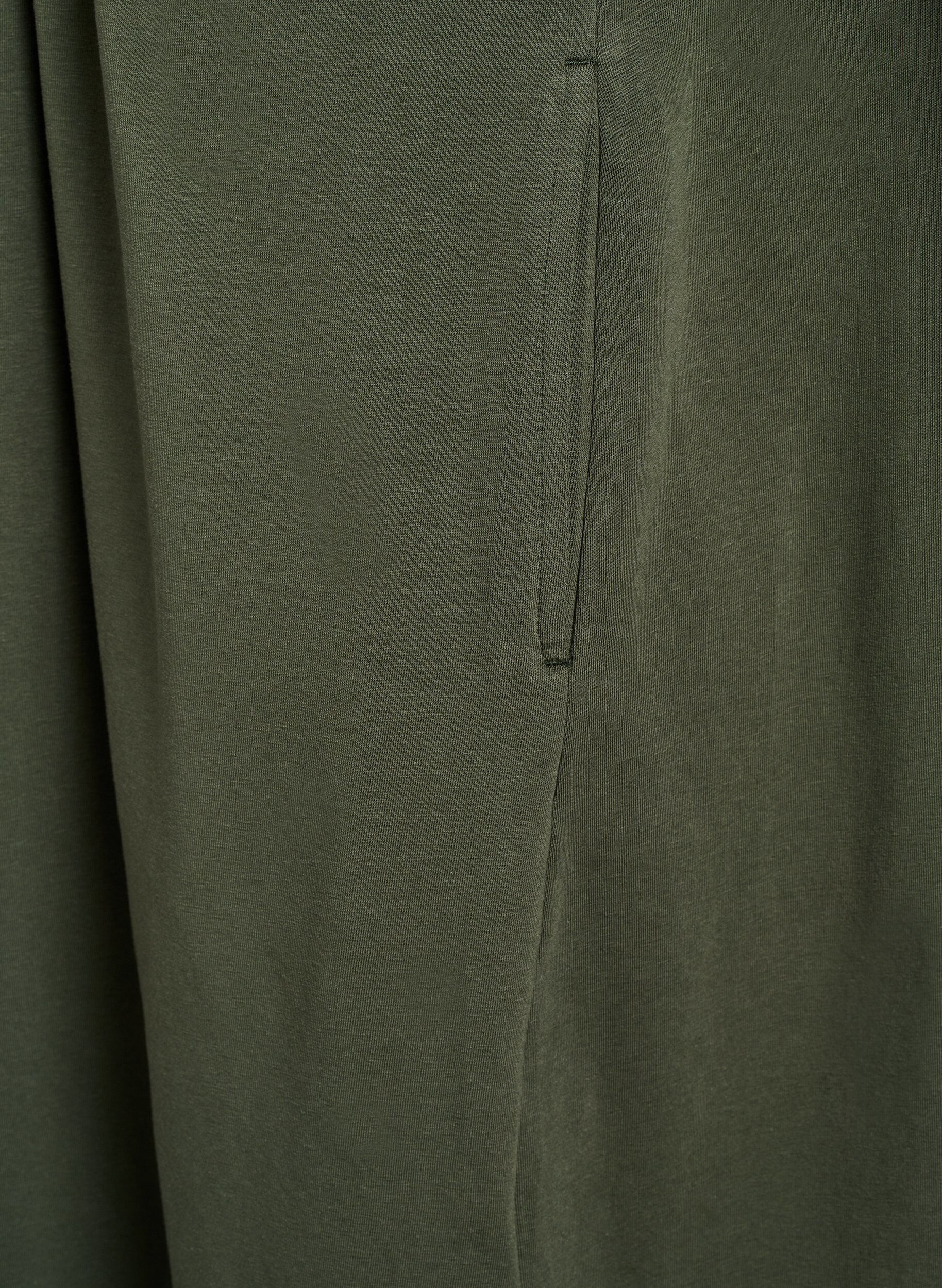 Zizzi Midikleid aus Baumwolle mit kurzen &Auml;rmeln, Gr&uuml;n, Packshot image number 4