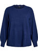 Strickbluse mit Wellenkante, Blau, Packshot image number 0