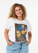 T-shirt en coton avec imprim&eacute; devant, Blanc, Model image number 0