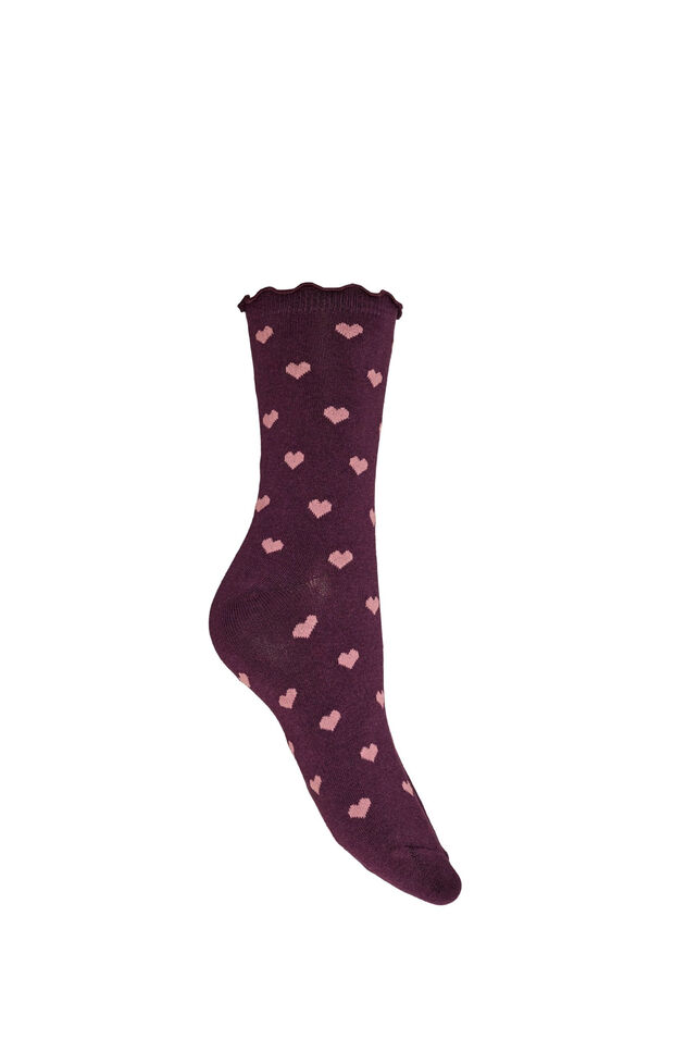 Chaussettes en coton avec des motifs, Bordeaux, Packshot image number 1