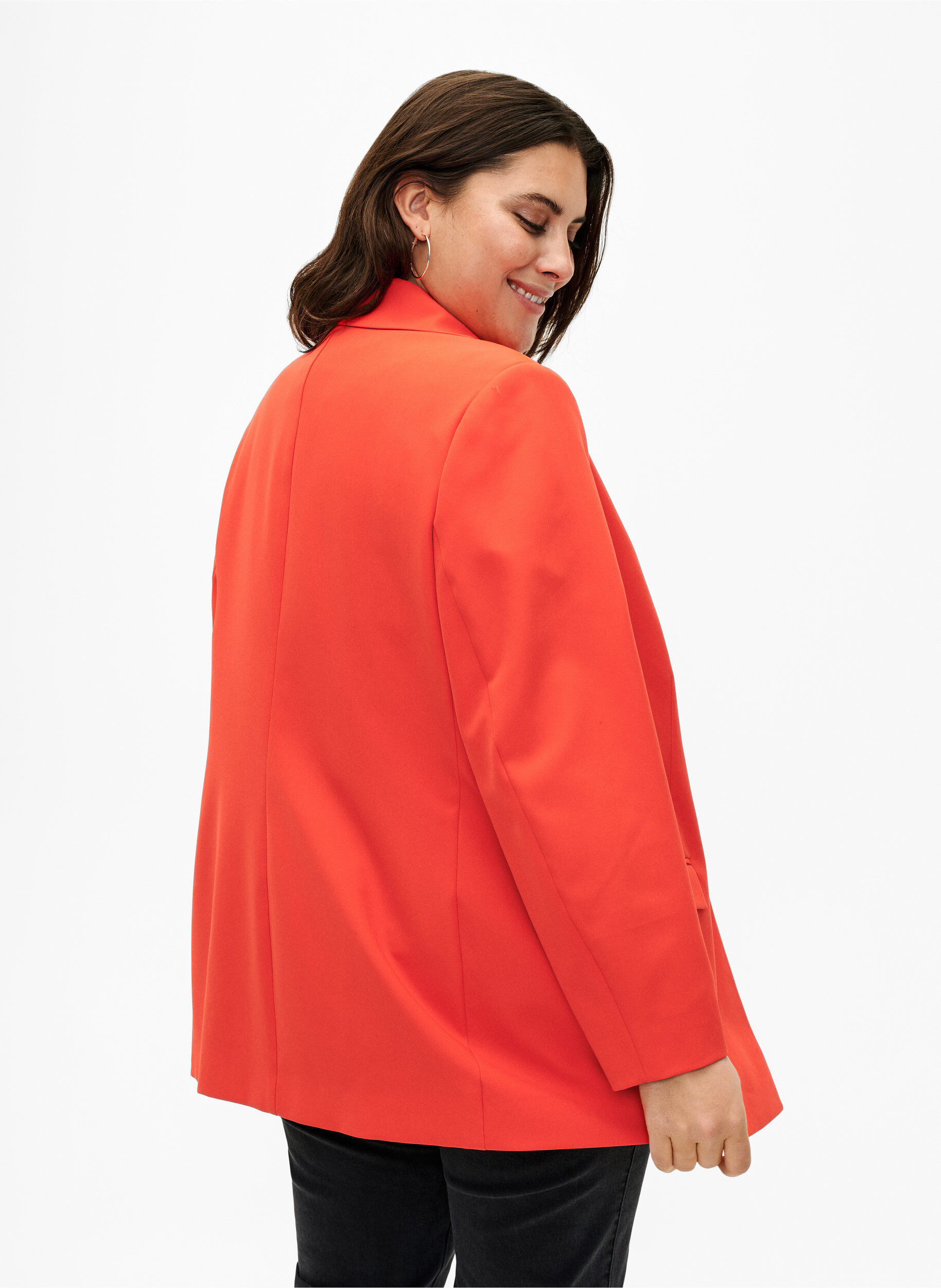 Zizzi Klassischer Blazer mit Knopfverschluss, Orange.com, Model image number 1