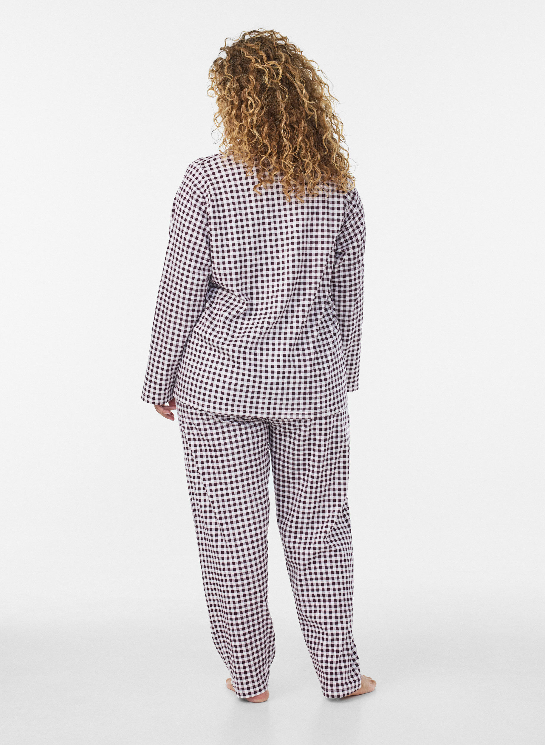 ZizziChemise de pyjama en coton avec poche poitrine, Bordeaux, Model image number 2