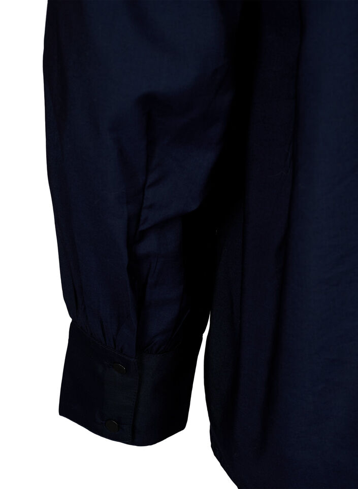 Viskose Shirt Bluse mit Ruffles, Sky Captain, Packshot image number 3