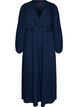 Robe maxi avec encolure cache-c&oelig;ur et manches longues, Bleu, Packshot image number 0
