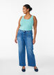Haut basic uni en coton, Vert, Model image number 1