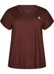 Lockeres Trainings-T-Shirt mit V-Ausschnitt, Braun, Packshot image number 0