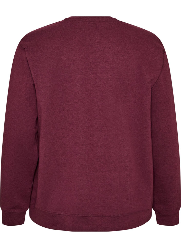 Sweat-shirt &agrave; col ras du cou, Bordeaux, Packshot image number 1