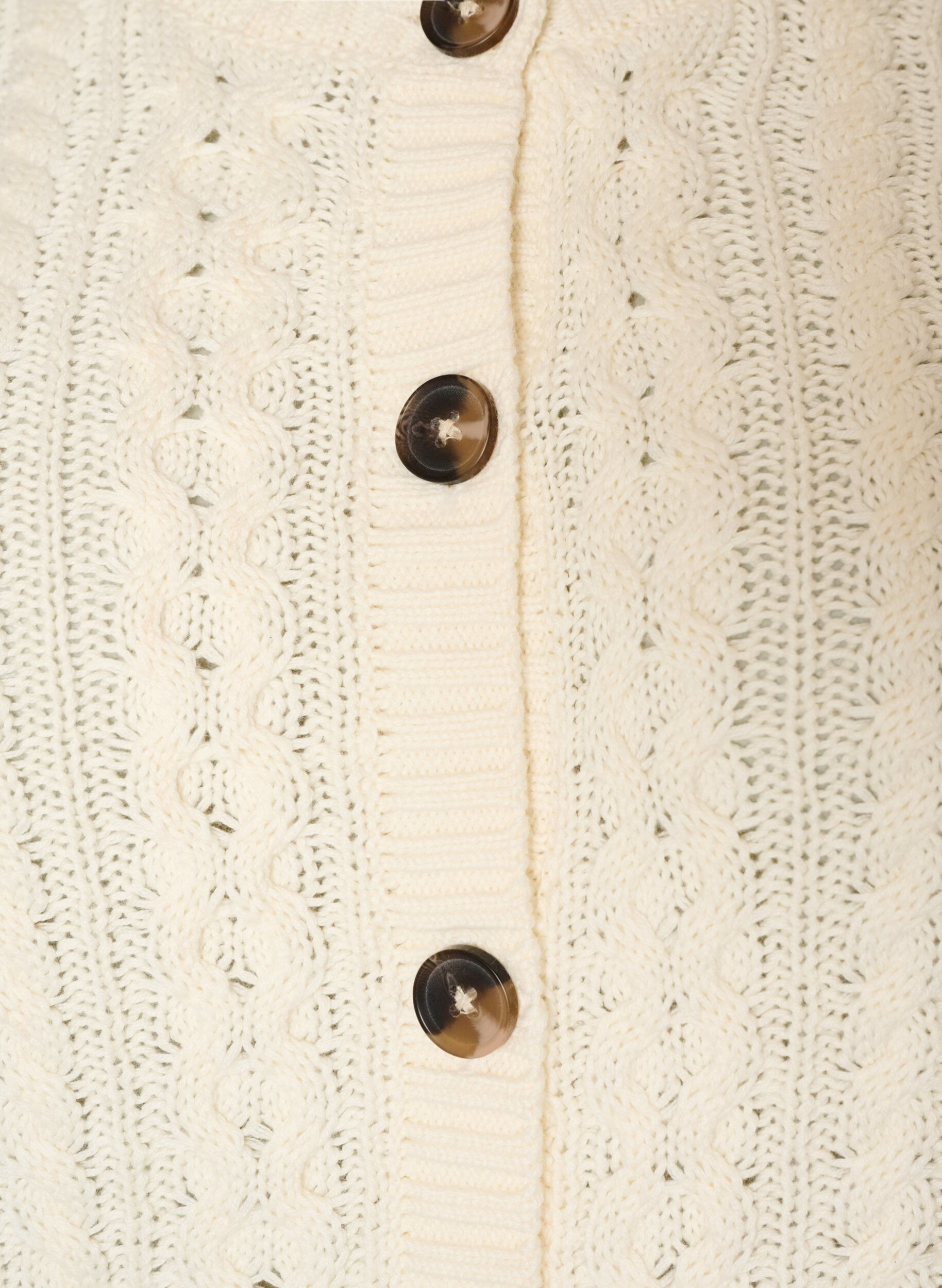 ZizziCardigan avec motif torsad&eacute;, Vanille, Packshot image number 2