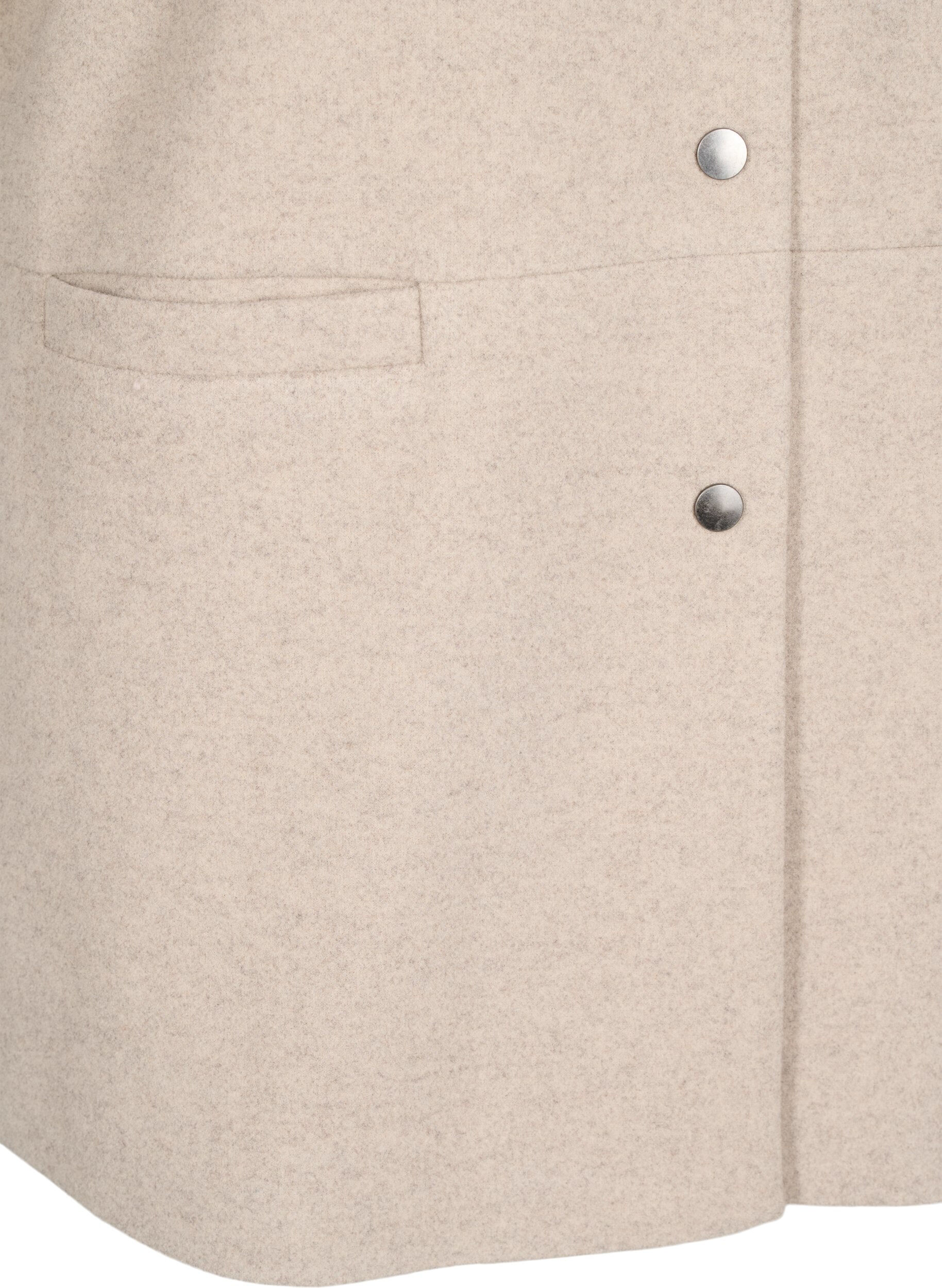 Zizzi Veste cape en tissu imitation laine et &agrave; manches courtes, Simply Taupe Mel., Packshot image number 3