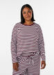 Lang&auml;rmeliges Nachtoberteil aus geripptem Jersey mit Streifen, Rot, Model image number 0