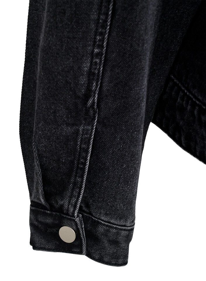 Veste en jean avec franges perlées, Gris, Packshot