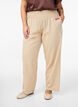 Gesmokte Hose mit Leinen, Beige, Model image number 2