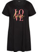 Chemise de nuit en coton biologique et &agrave; col en V, Noir, Packshot image number 0