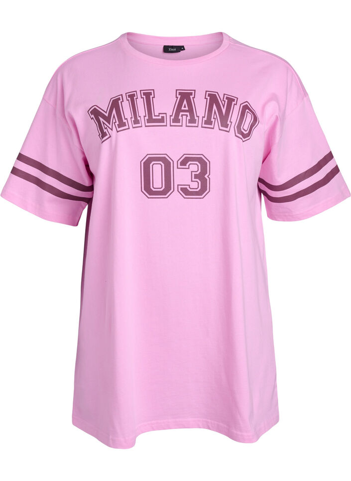 Sportliches Oversize-College-T-Shirt, Pink, Packshot image number 0