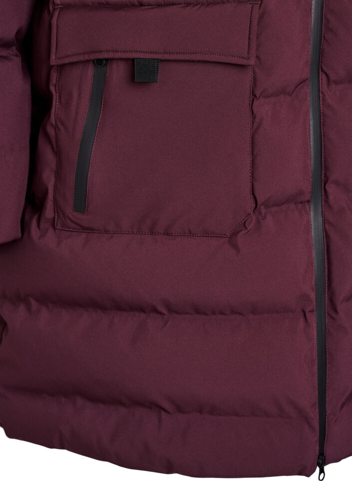 Doudoune avec capuche et poches, Bordeaux fonc&eacute;, Packshot image number 3