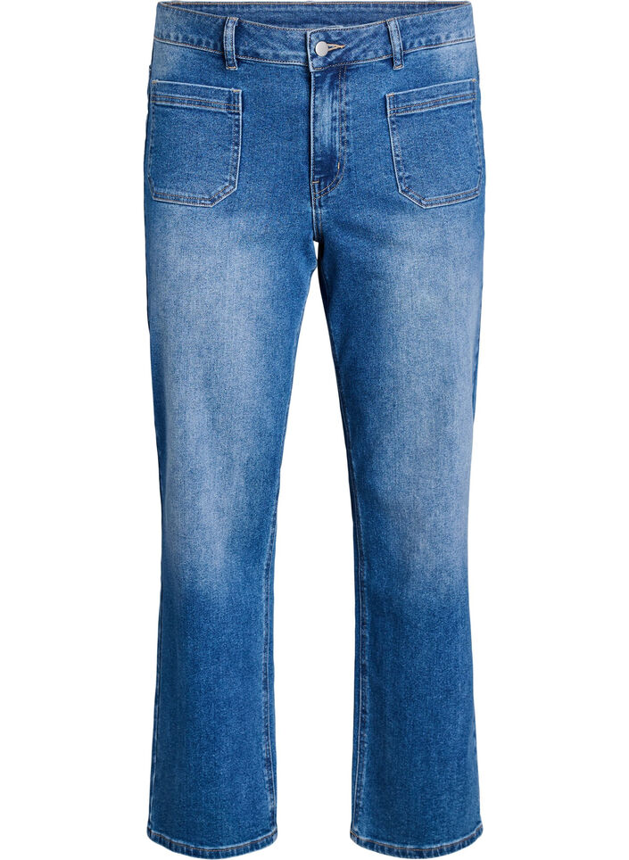 Jean &agrave; coupe droite avec poches avant, Bleu Clair, Packshot image number 0