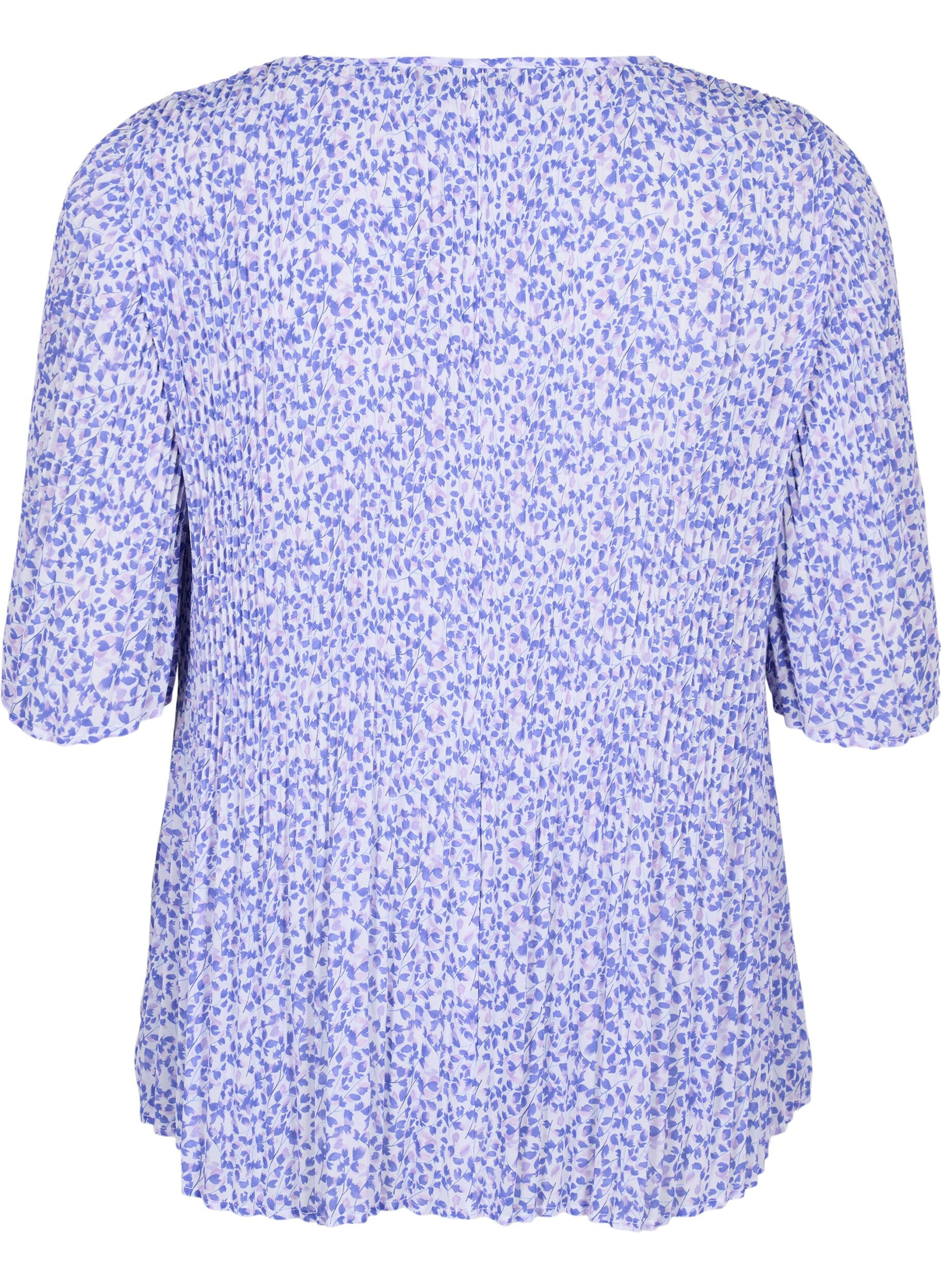 Zizzi  Plisseebluse mit Blumenmuster, Small Flower AOP, Packshot image number 1