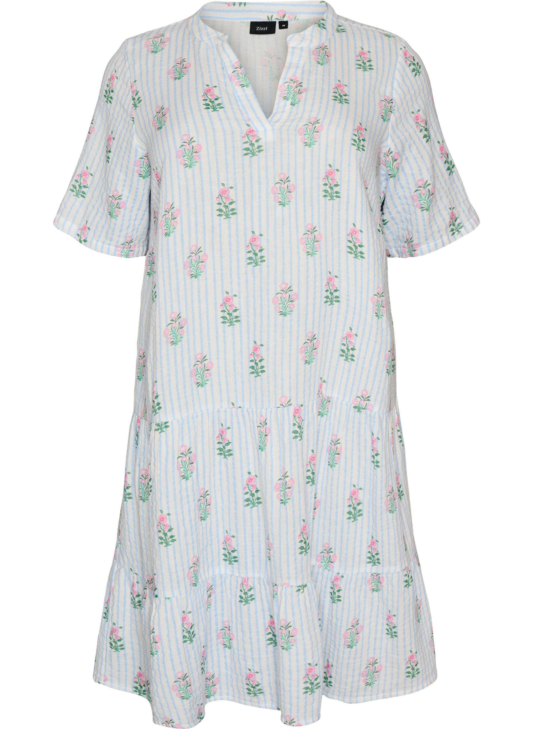 Kurzes A-Linien-Kleid aus Baumwollmusselin