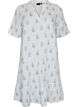 Kurzes A-Linien-Kleid aus Baumwollmusselin, Vanille, Packshot image number 0