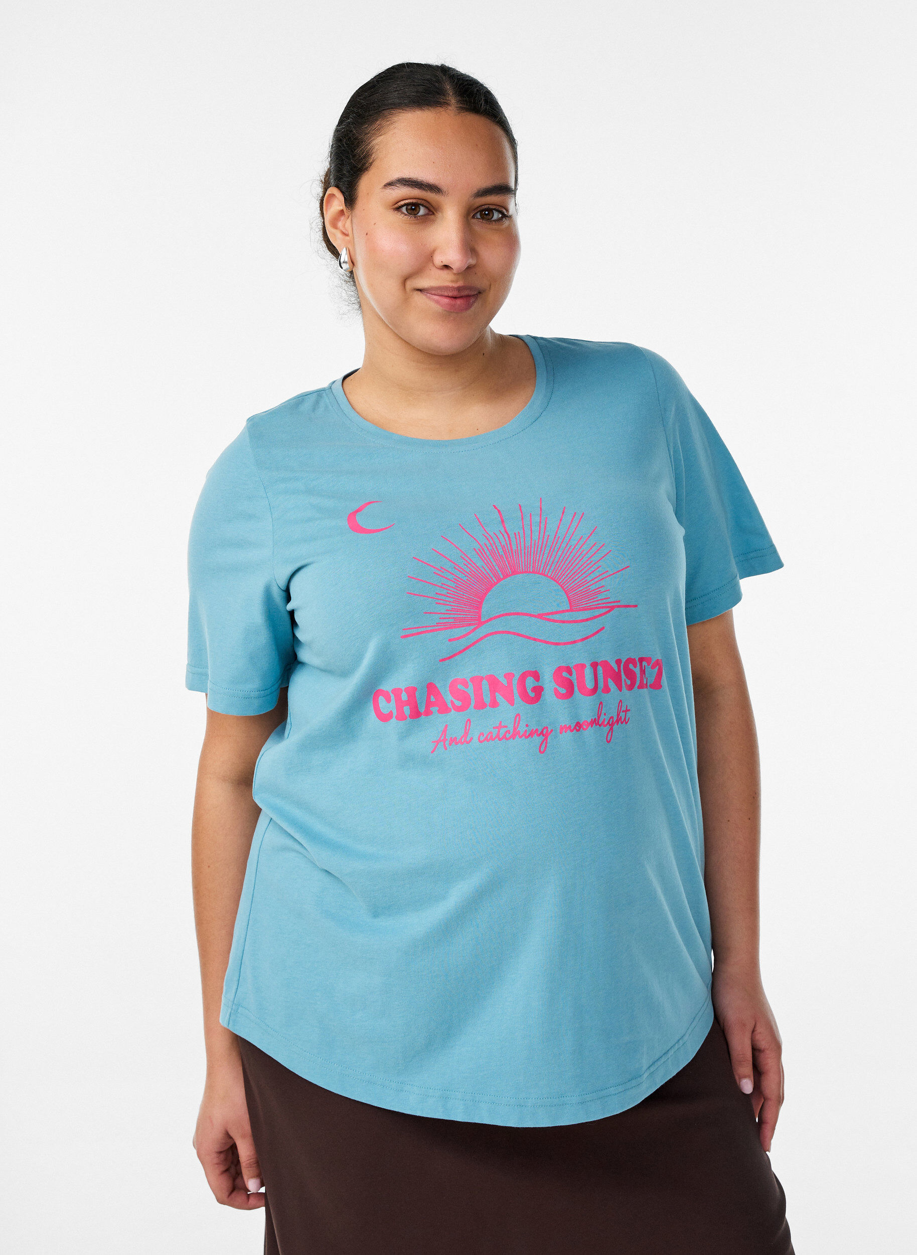 ZizziT-Shirt mit Print, Blau, Model image number 0