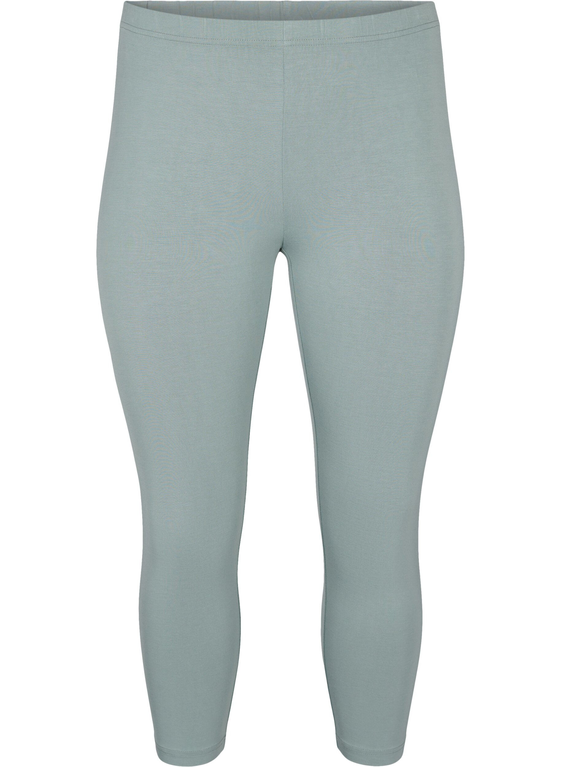 Zizzi Basic 3/4-Leggings aus Viskose, Gr&uuml;n, Packshot image number 0