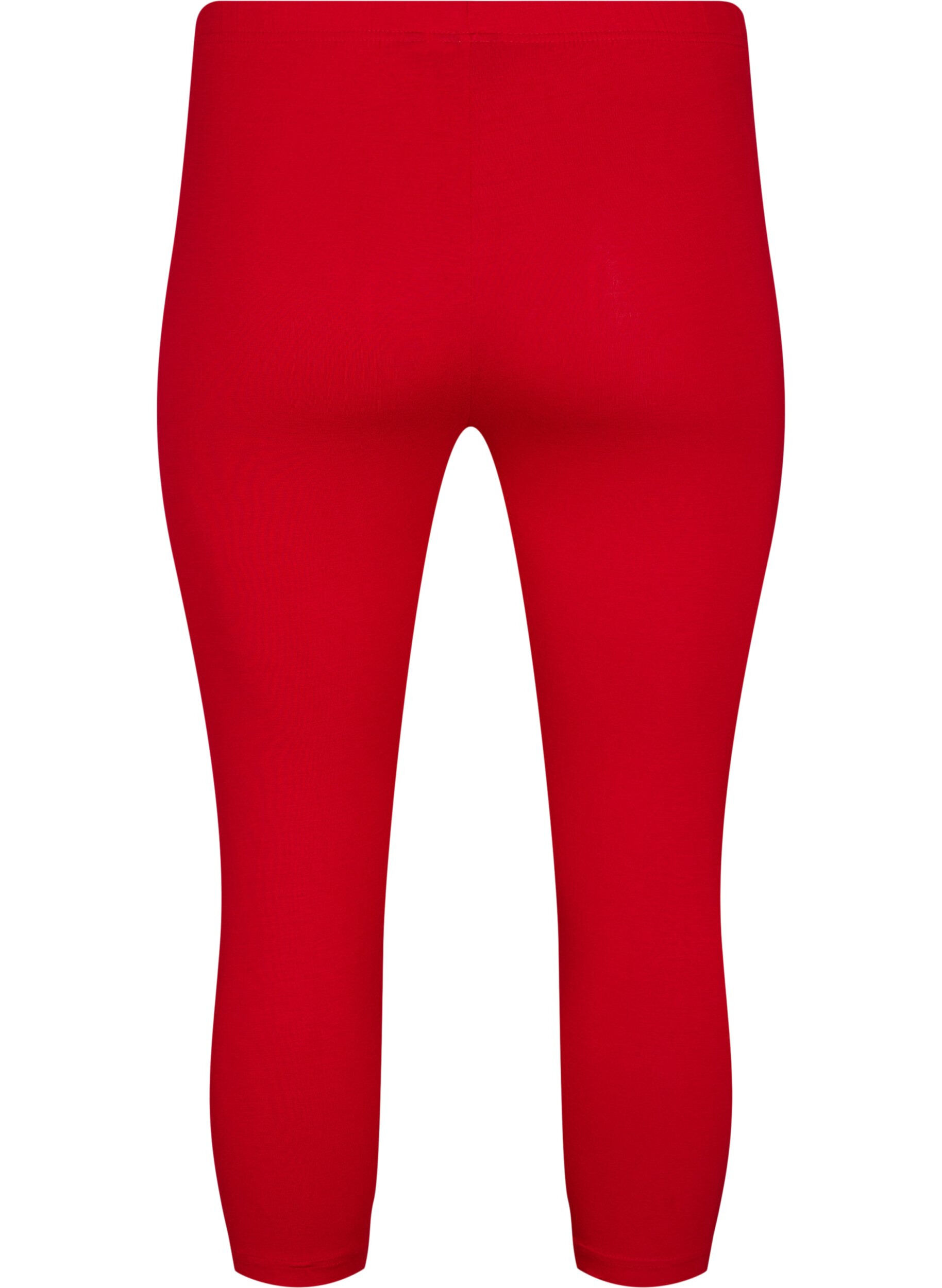ZizziLeggings basiques longueur 3/4 en viscose, Rouge, Packshot image number 1