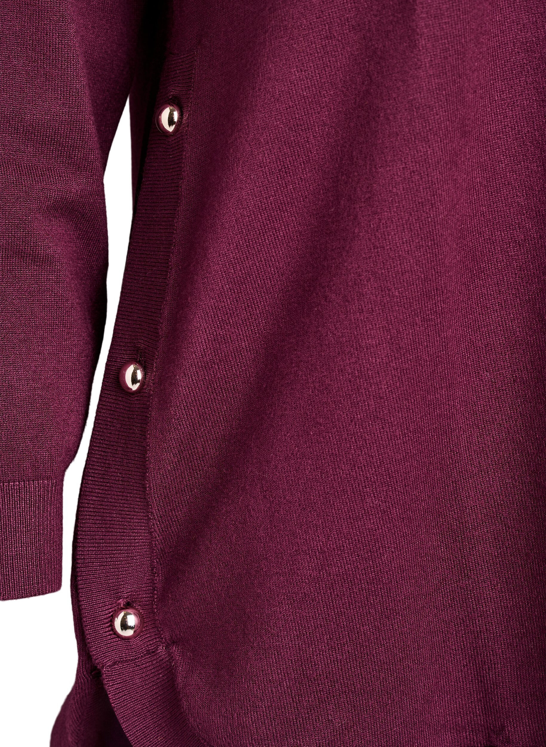 Zizzi Blouse en maille avec boutons sur le c&ocirc;t&eacute;, Bordeaux, Packshot image number 3