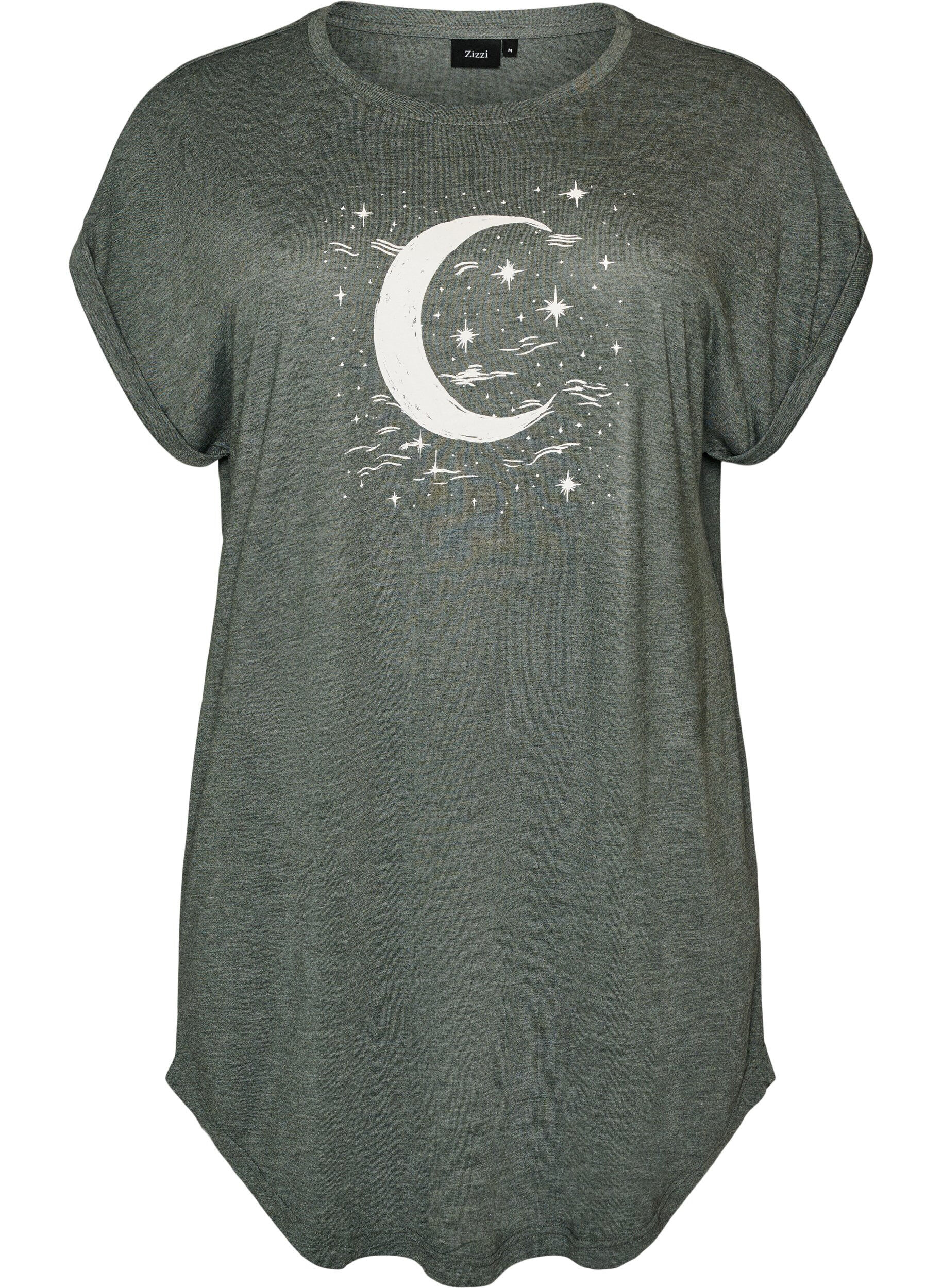 Chemise de nuit &agrave; manches courtes avec imprim&eacute; de texte