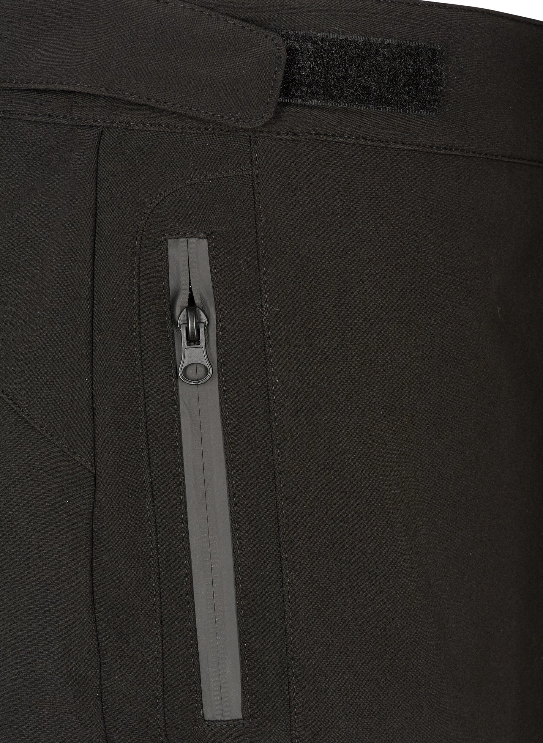 Zizzi Pantalon Softshell avec velcro ajustable, Noir, Packshot image number 3