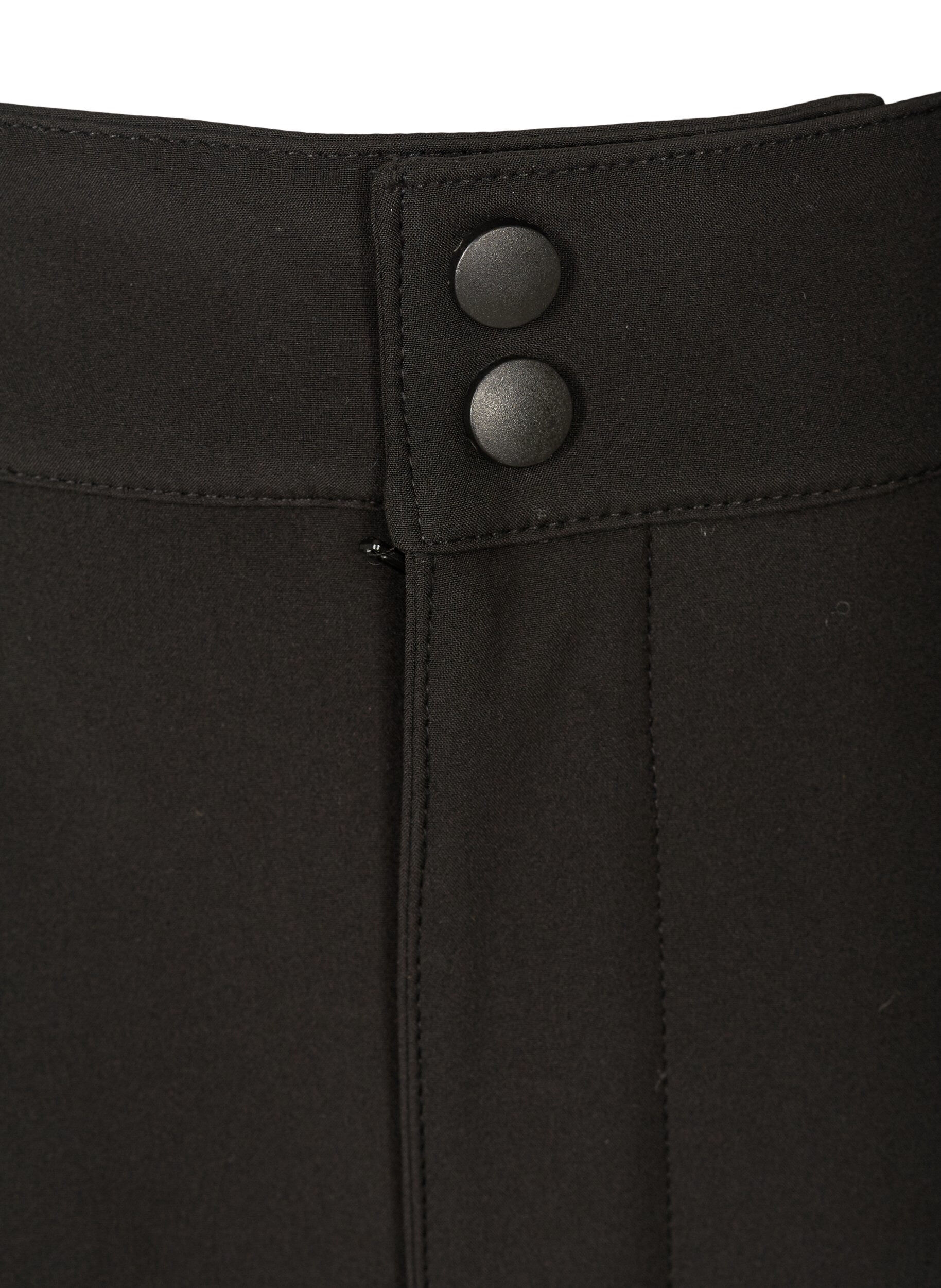 Zizzi Pantalon Softshell avec velcro ajustable, Noir, Packshot image number 2