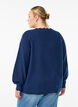Strickbluse mit Wellenkante, Blau, Model image number 2
