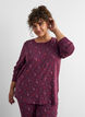Nachtbluse mit Print, Dunkles Bordeaux, Model image number 0